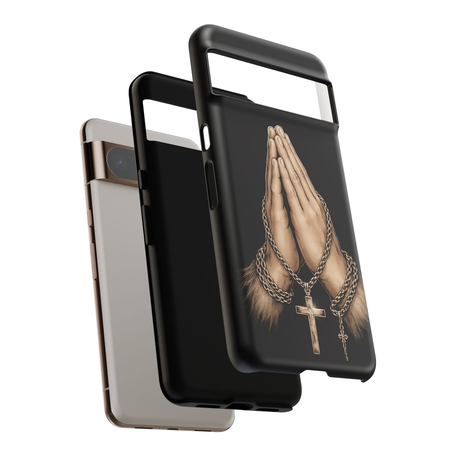 Praying Hands Cross Phone Case – Christian Faith Scripture Cover