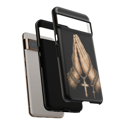 Praying Hands Cross Phone Case – Christian Faith Scripture Cover