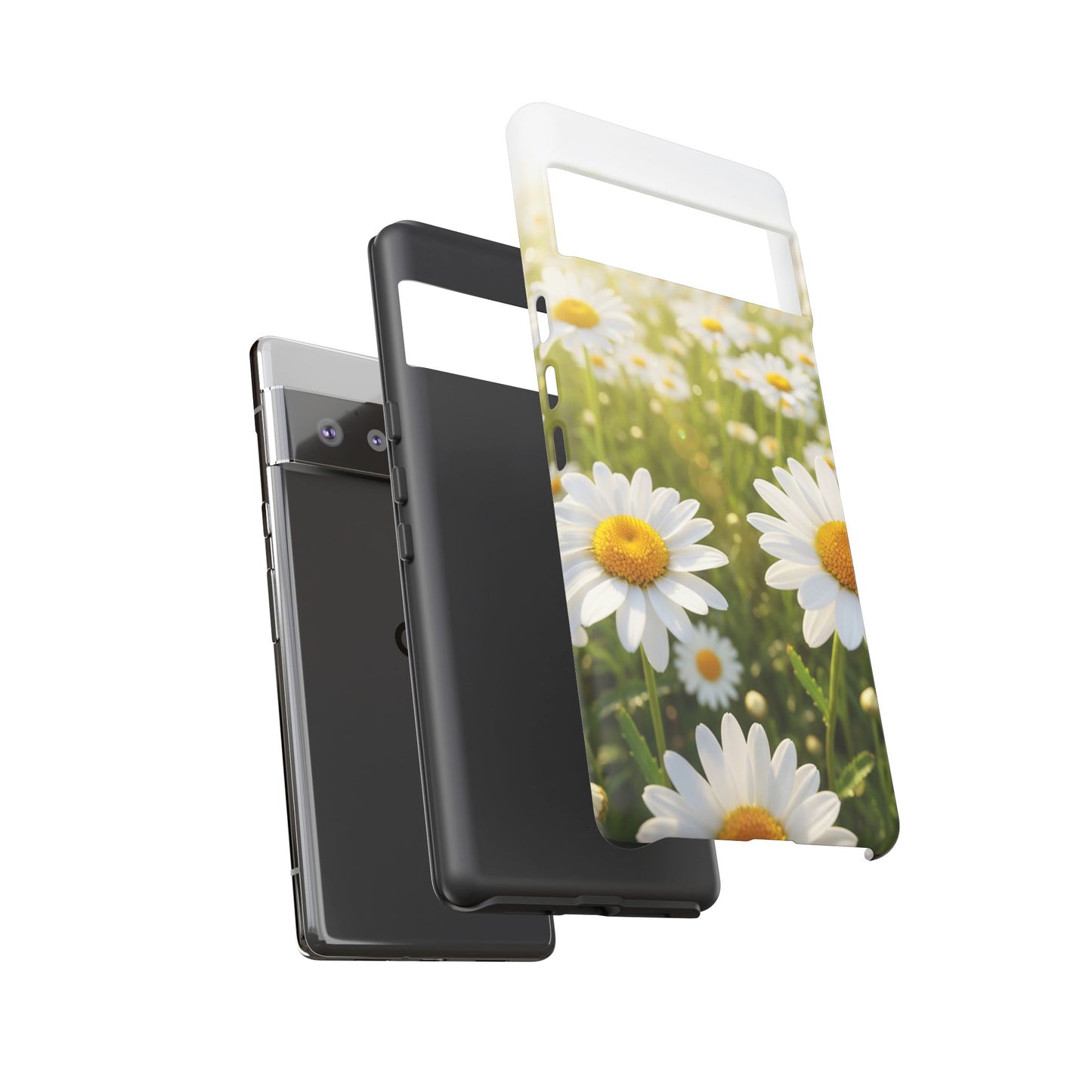 Daisy Phone Case – Floral Spring Field Tough Protective Case (iPhone, Samsung, Pixel)