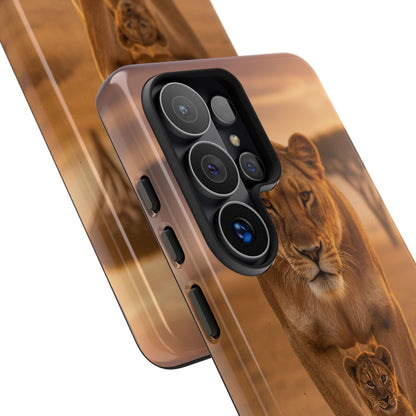 Lioness & Cub Phone Case | Safari Wildlife Tough Case for iPhone & Samsung