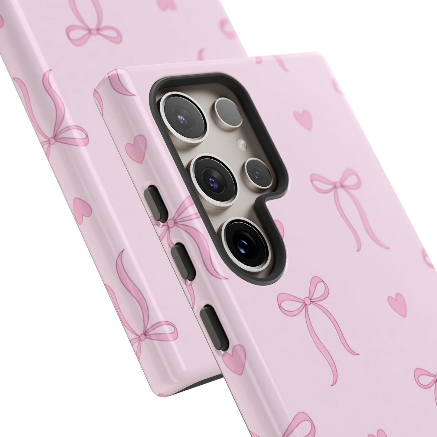 Pink Bow Heart Aesthetic Phone Case – Coquette Cute Tough Cover