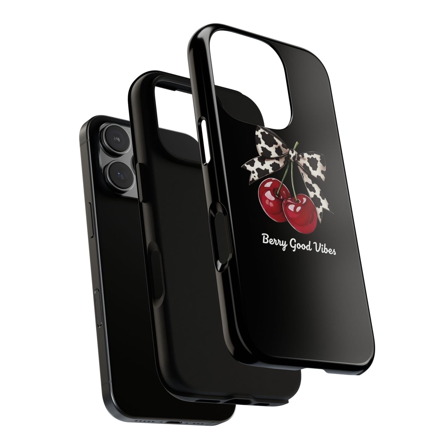 Cherry Cow Print Phone Case | Coquette Bow Aesthetic iPhone & Samsung Tough Case