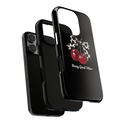 Cherry Cow Print Phone Case | Coquette Bow Aesthetic iPhone & Samsung Tough Case