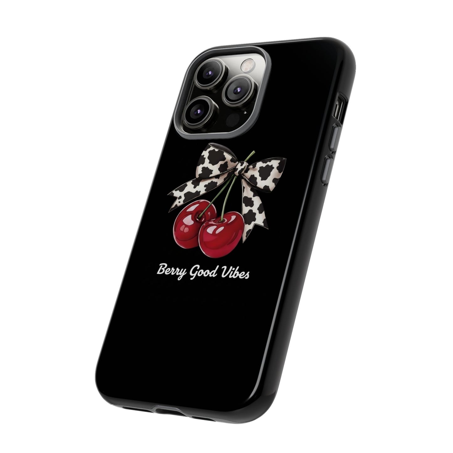 Cherry Cow Print Phone Case | Coquette Bow Aesthetic | Tough Protective Case