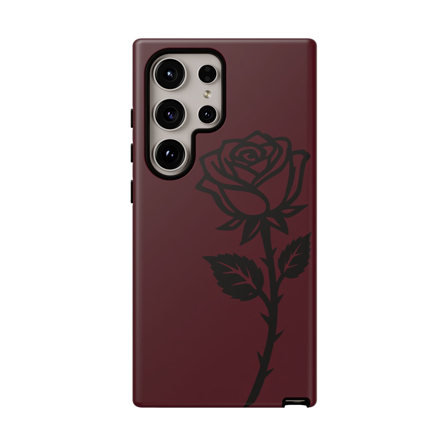 Black Rose Burgundy iPhone Case | Dark Aesthetic Shockproof Protective Cover