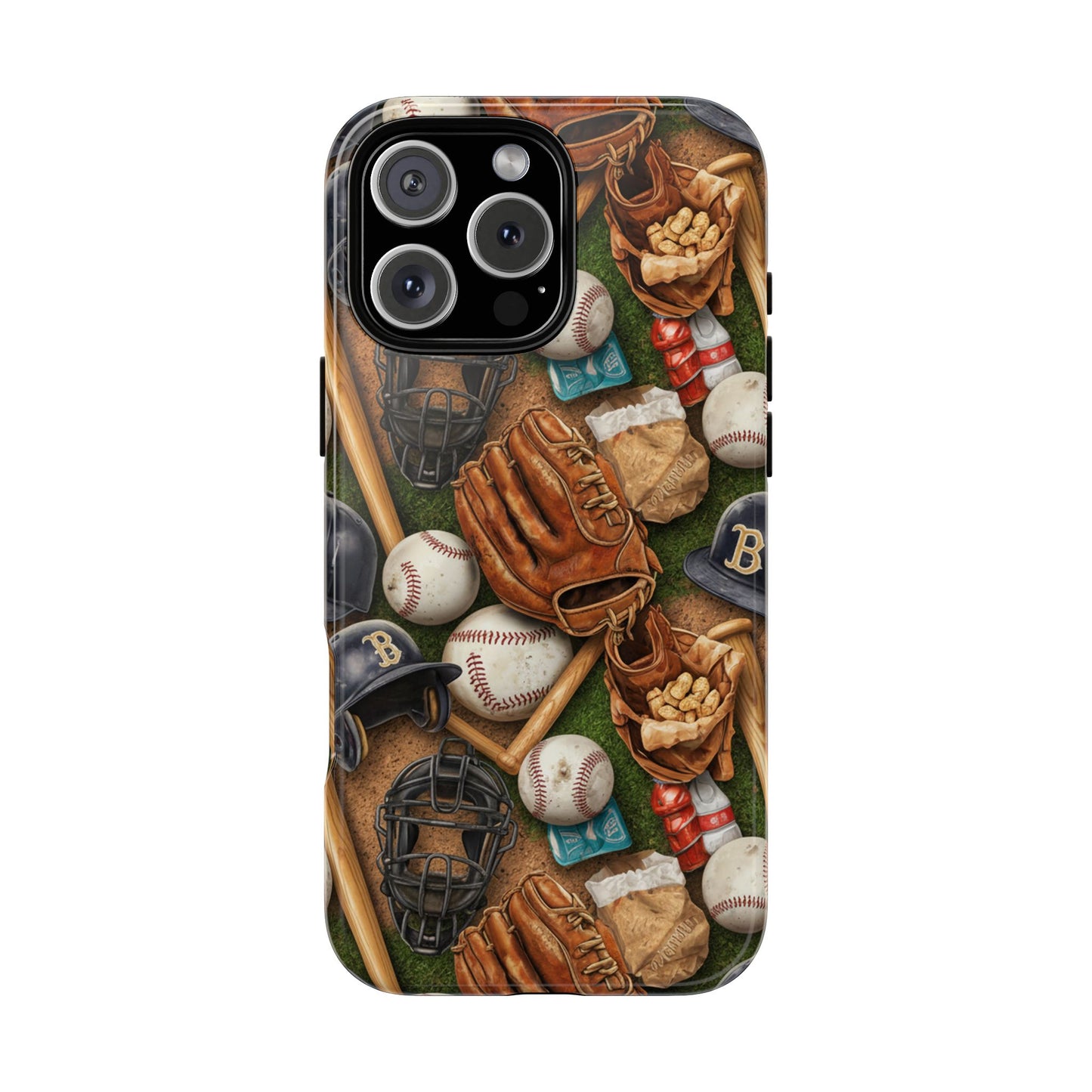 Baseball Gear Collage Phone Case – Vintage Baseball Equipment Sports Tough Case