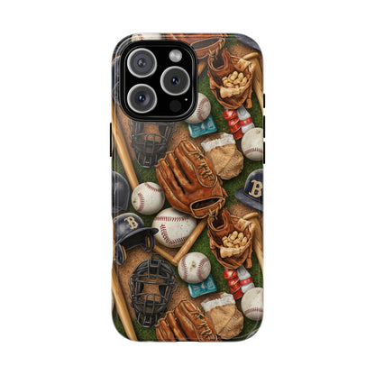 Baseball Gear Collage Phone Case – Vintage Baseball Equipment Sports Tough Case