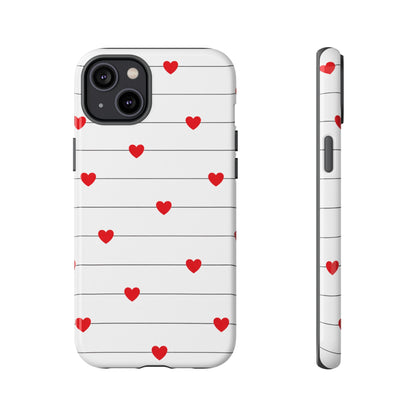 Red Heart Stripe iPhone Case | Tough Shockproof Love Aesthetic Cover