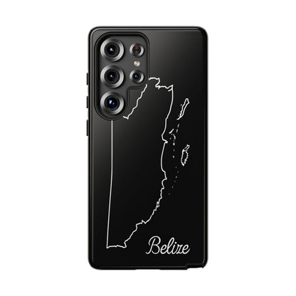 Belize Outline Phone Case – Minimal Country Map Tough Case (iPhone, Samsung, Pixel)