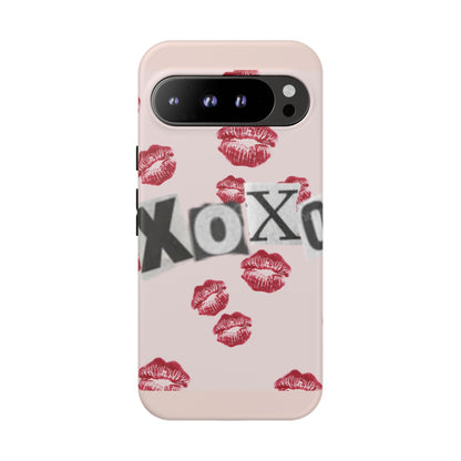 XOXO Kiss Print Phone Case | Coquette Valentine Aesthetic | Cute Pink Lipstick Kiss Tough Case for iPhone & Samsung