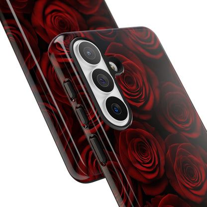 Dark Red Rose Phone Case – Gothic Floral Tough Case (iPhone, Samsung, Pixel)