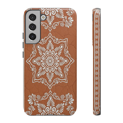 Talavera Terracotta Phone Case | Mexican Floral Pattern iPhone & Samsung Tough Case | Boho Clay Aesthetic Cover