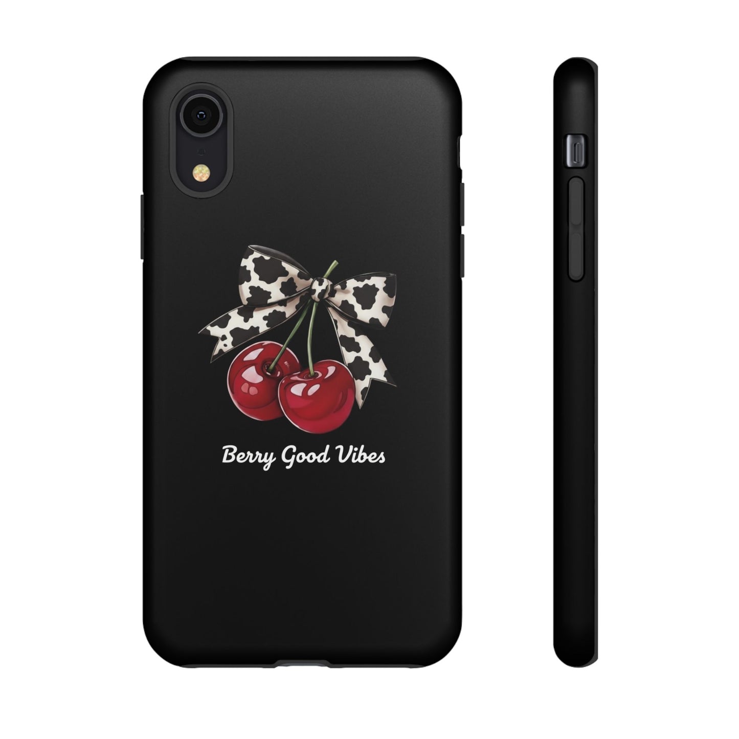Cherry Cow Print Phone Case | Coquette Bow Aesthetic | Tough Protective Case