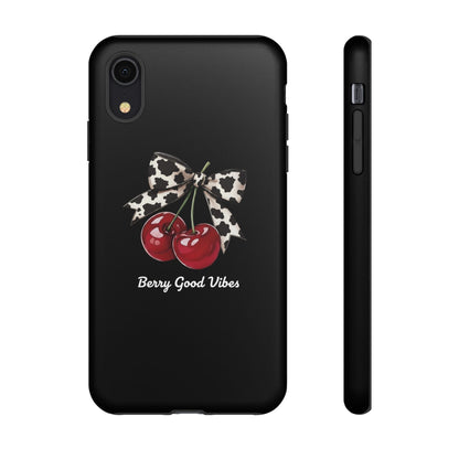 Cherry Cow Print Phone Case | Coquette Bow Aesthetic | Tough Protective Case