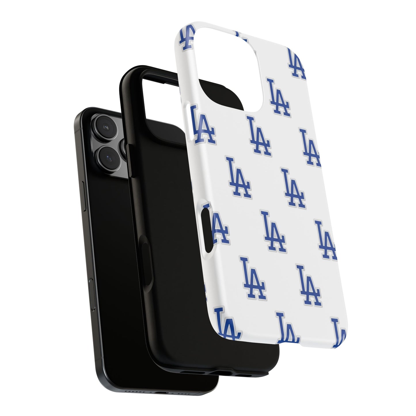 Blue LA Monogram Pattern Phone Case | Minimal Baseball Inspired Tough Cover