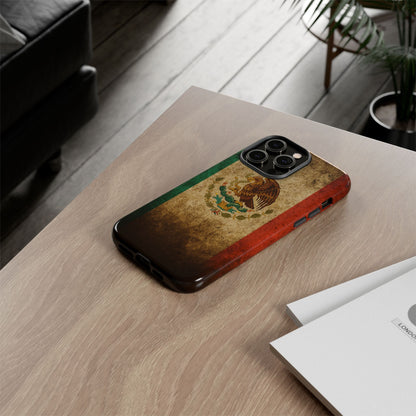 Vintage Mexico Flag Phone Case – Mexican Pride Grunge Flag Aesthetic Tough Case