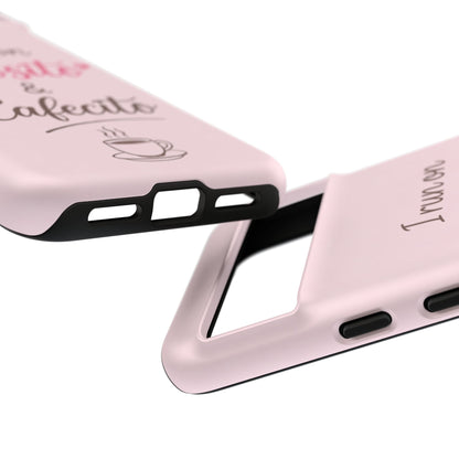 I Run on Diosito y Cafecito Phone Case, Pink Aesthetic Latina Faith Coffee Case, Girly Protective iPhone Samsung Cover