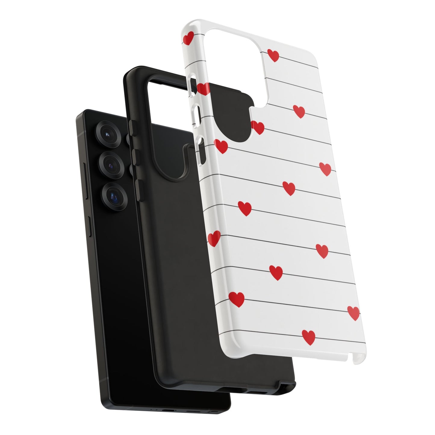 Red Heart Stripe iPhone Case | Tough Shockproof Love Aesthetic Cover