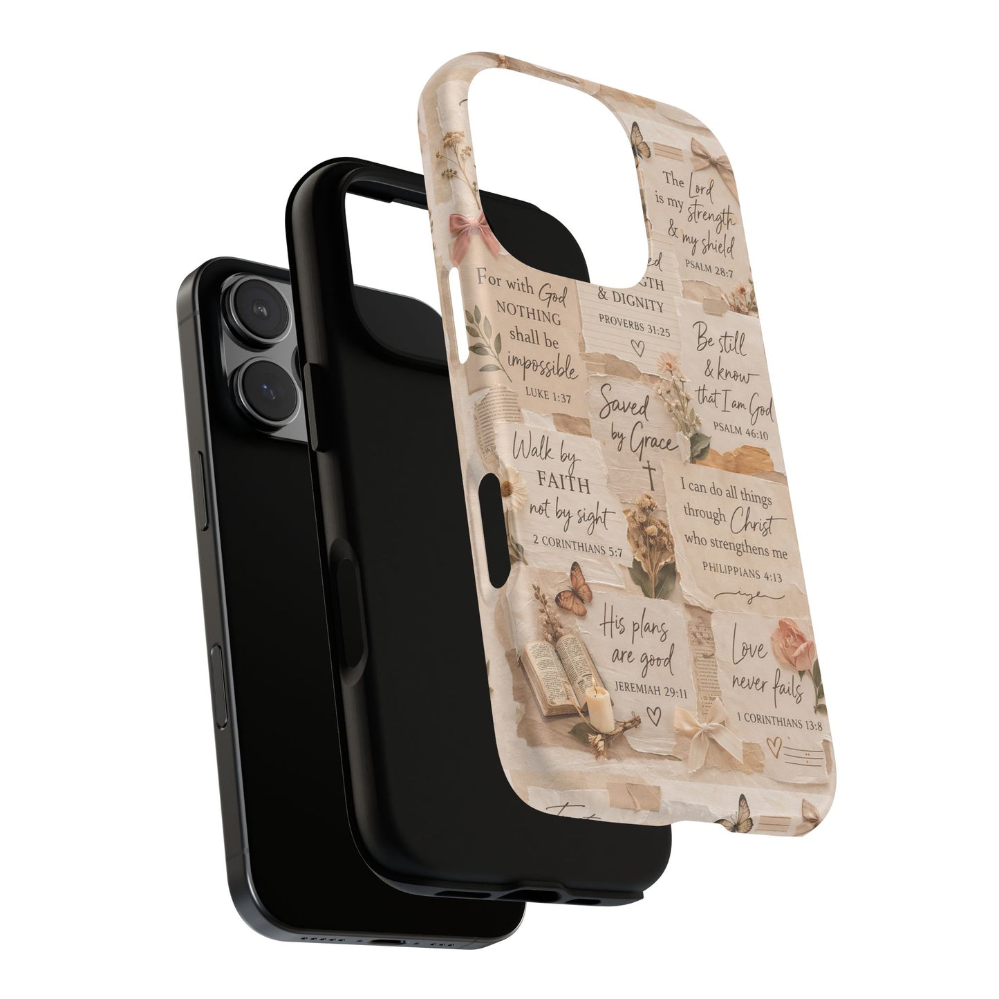 Christian Bible Verse Phone Case | Faith Scripture Aesthetic Floral Christian Case