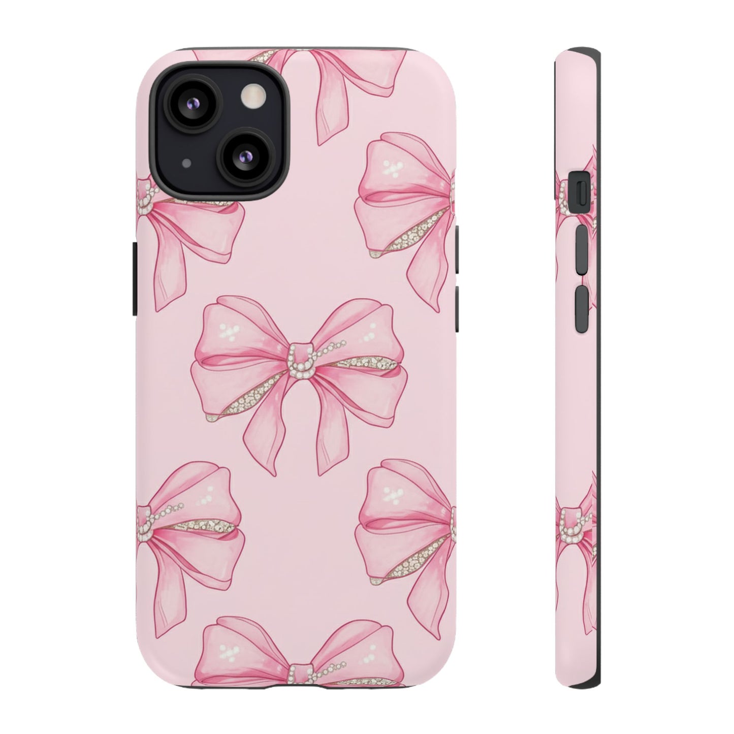Pink Bow Pattern Phone Case | Coquette Aesthetic Tough Protective Case