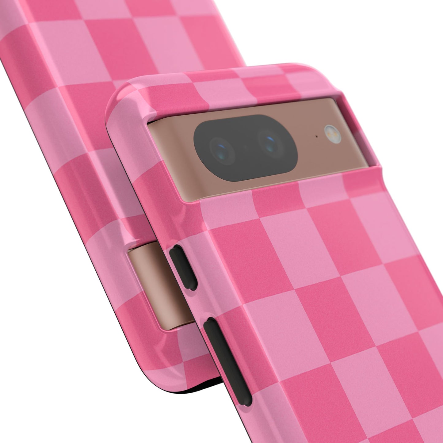 Pink Checkerboard Phone Case – Cute Aesthetic Tough Case for iPhone & Samsung