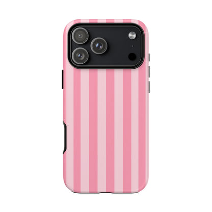 Pink Stripe Phone Case – Pastel Coquette Aesthetic Tough Protective Case