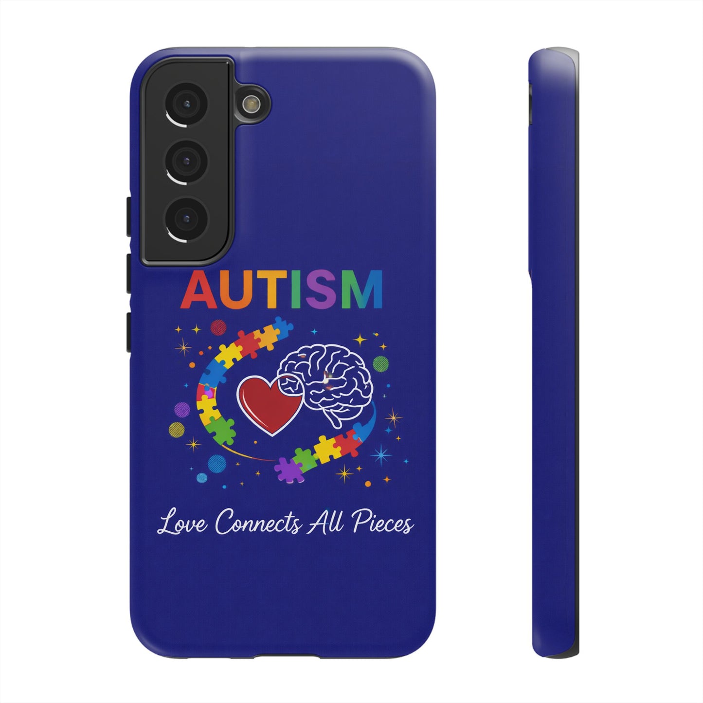 Autism Awareness Tough Case – "Love Connects All Pieces" Phone Case for Iphone, Samsung Galaxy and Pixel