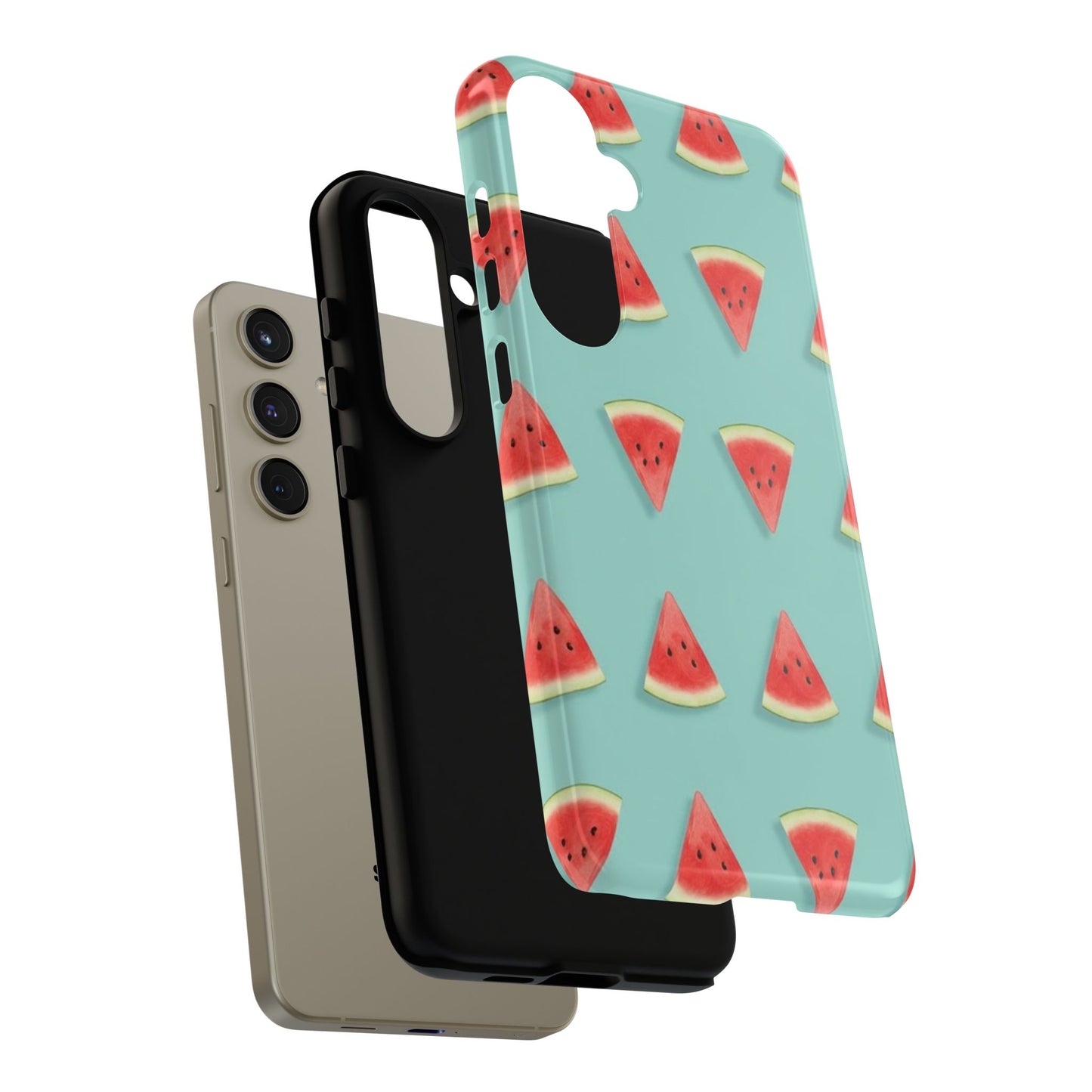 Watermelon Phone Case – Pastel Blue Summer Fruit Tough Case (iPhone, Samsung, Pixel)