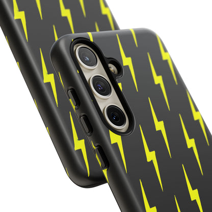 Yellow Lightning Bolt Tough Phone Case | Bold Electric Pattern Case for Iphone, Samsung Galaxy and Pixel