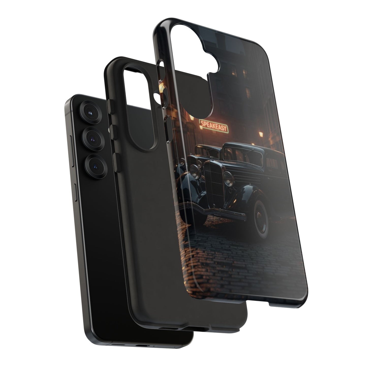 Vintage Classic Car Phone Case | Retro Noir Aesthetic | 1930s Street Scene Tough Case for iPhone & Samsung