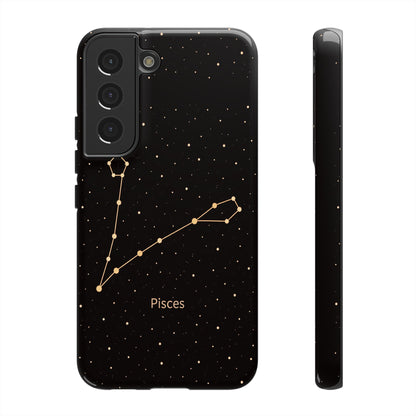 Pisces Zodiac Constellation Phone Case – Luxe Gold Celestial Cover