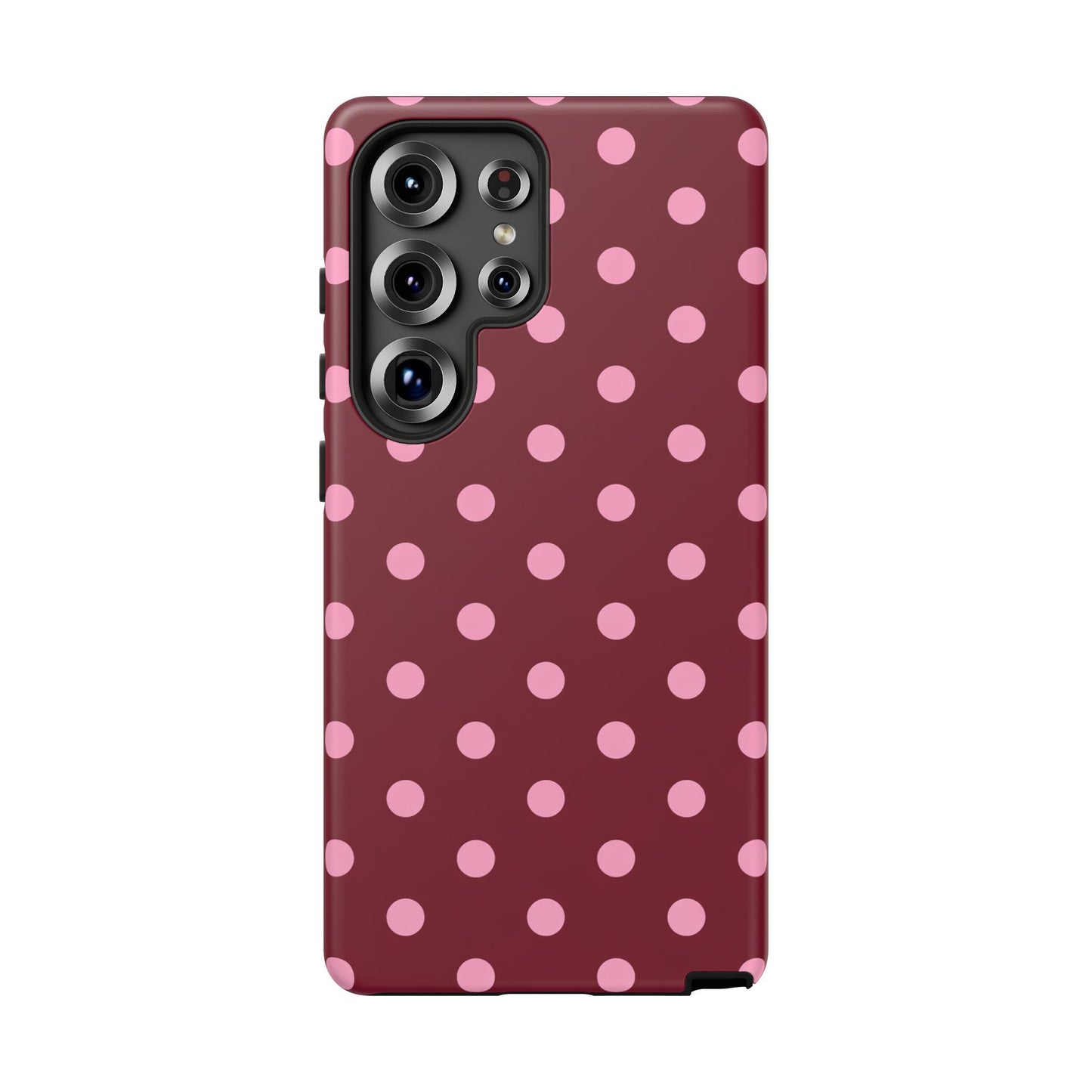 Pink Polka Dot Phone Case – Cute Aesthetic Tough Protective Phone Cover for Iphone, Samsung Galaxy and Pixel