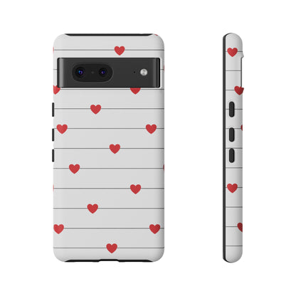 Red Heart Stripe iPhone Case | Tough Shockproof Love Aesthetic Cover