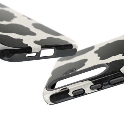 Black & White Cow Print Phone Case | Western Aesthetic iPhone & Samsung Tough Case