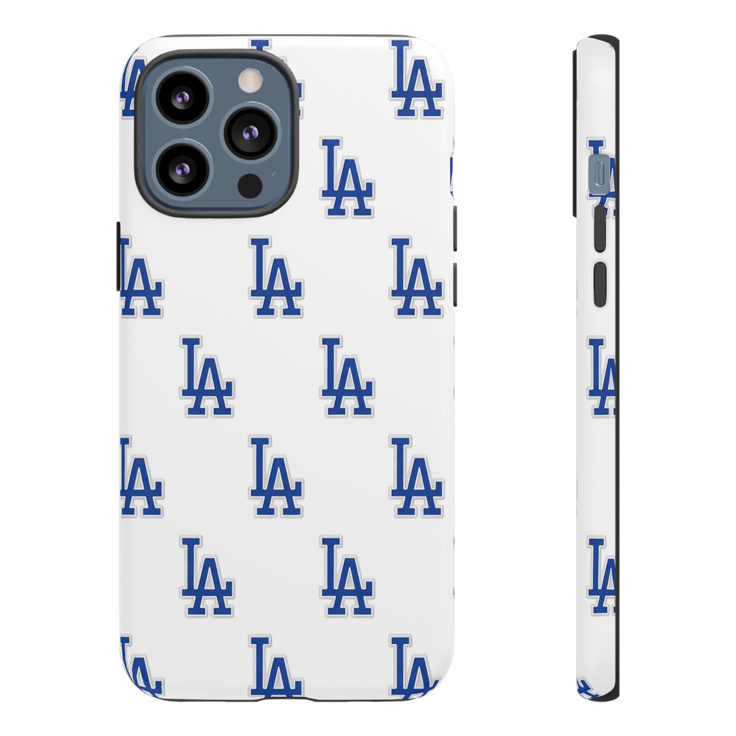 Blue LA Monogram Pattern Phone Case | Minimal Baseball Inspired Tough Cover