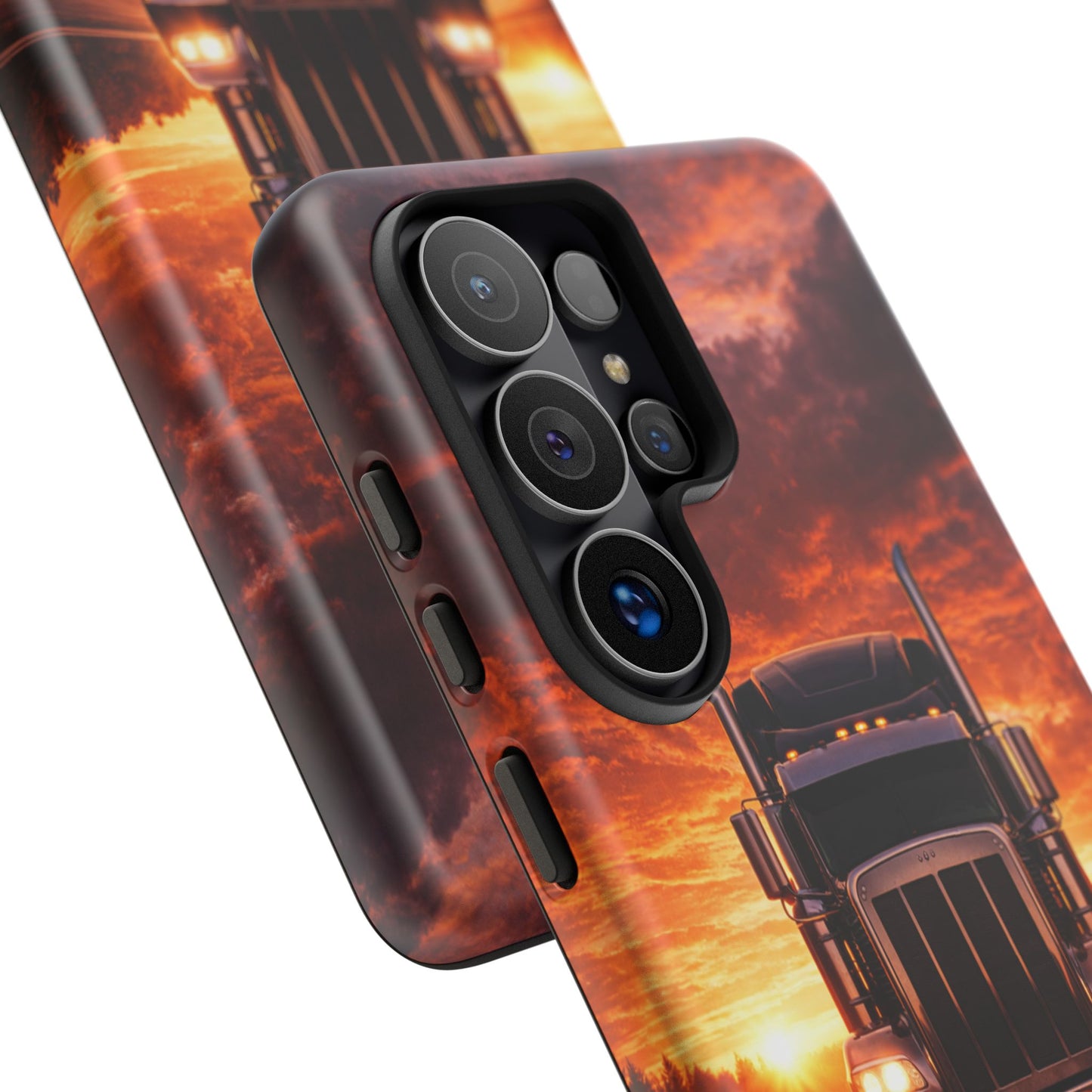Big Rig Truck Phone Case Sunset Highway Semi Truck iPhone Samsung Cover