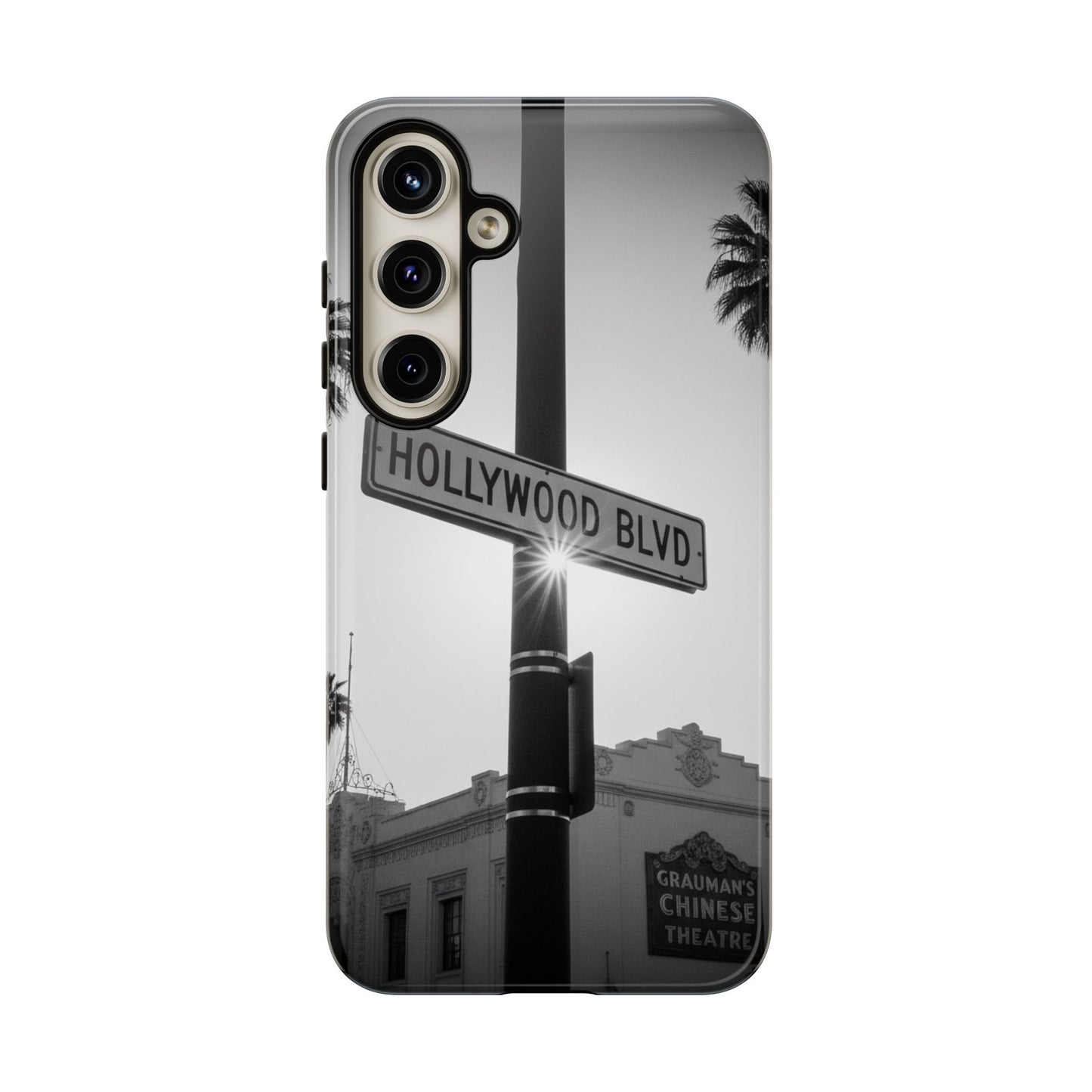 Hollywood Blvd Phone Case | Vintage Los Angeles Street Sign | Black & White LA Aesthetic