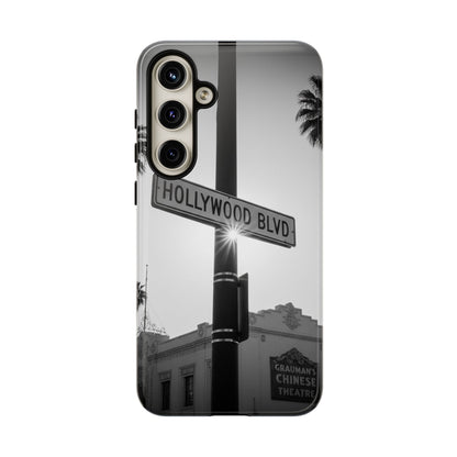 Hollywood Blvd Phone Case | Vintage Los Angeles Street Sign | Black & White LA Aesthetic