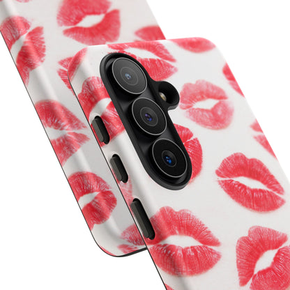 Red Lipstick Kiss Phone Case – Sexy Lip Print Pattern Tough Protective Cover