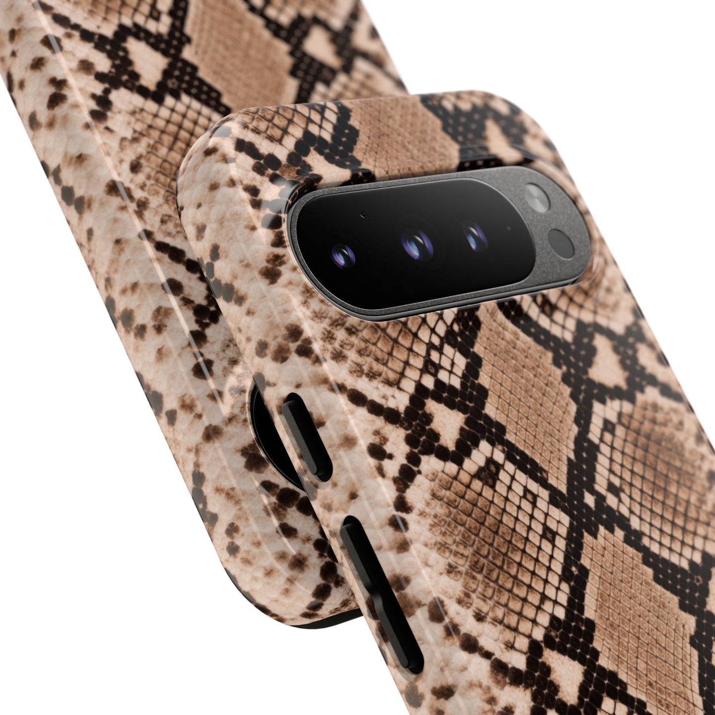 Snake Print Phone Case – Brown Python Pattern Slim Protective Cover for Iphone, Samsung Galaxy and Pixel