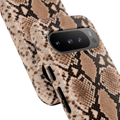 Snake Print Phone Case – Brown Python Pattern Slim Protective Cover for Iphone, Samsung Galaxy and Pixel