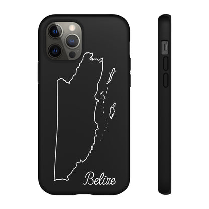 Belize Outline Phone Case – Minimal Country Map Tough Case (iPhone, Samsung, Pixel)