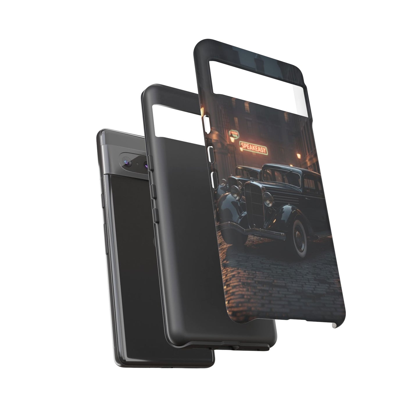 Vintage Classic Car Phone Case | Retro Noir Aesthetic | 1930s Street Scene Tough Case for iPhone & Samsung