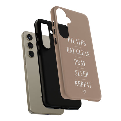 Pilates Phone Case | Eat Clean Pray Sleep Repeat Aesthetic | Wellness Girl Gift