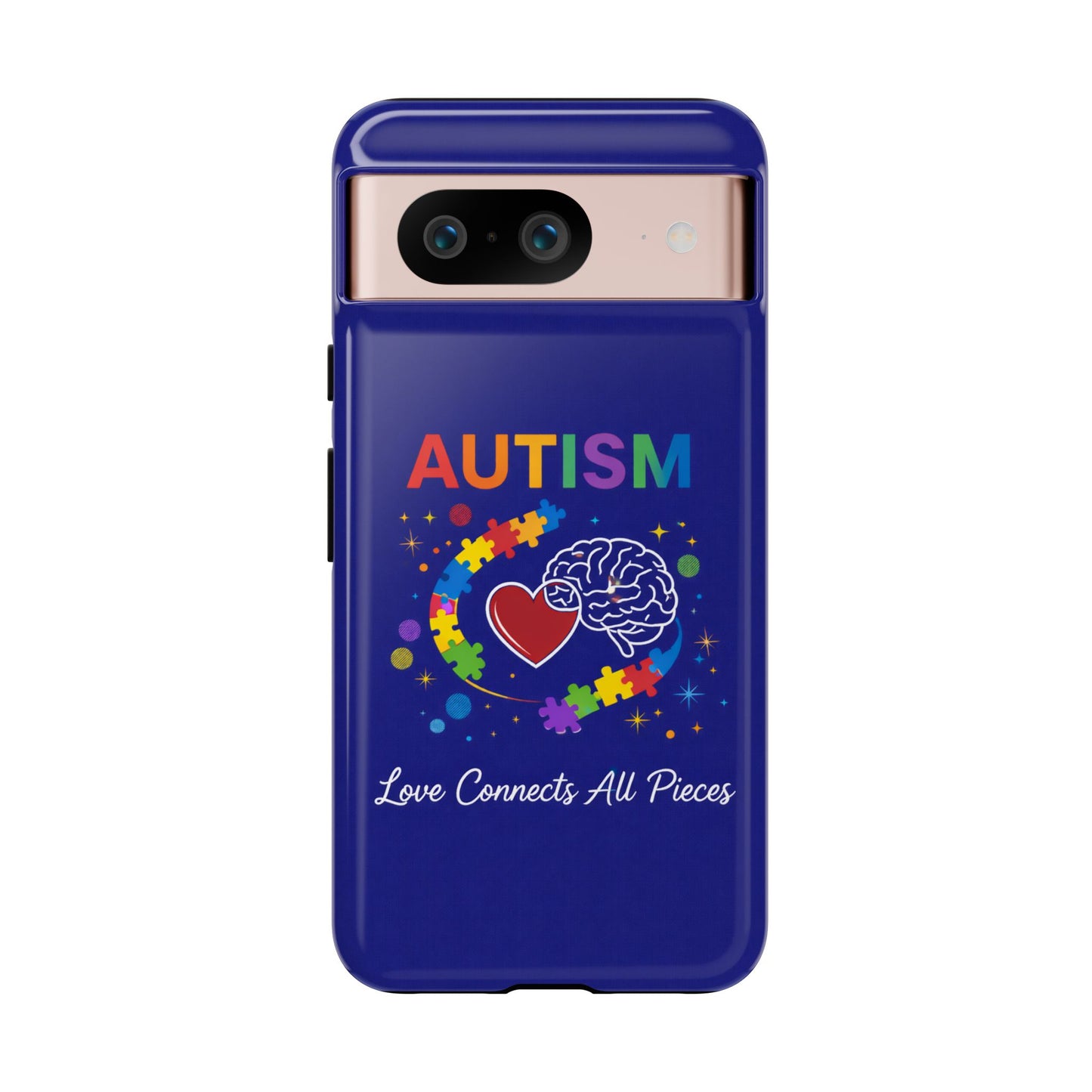 Autism Awareness Tough Case – "Love Connects All Pieces" Phone Case for Iphone, Samsung Galaxy and Pixel