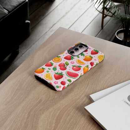 Fruit Phone Case – Tough Shockproof, Strawberry Cherry Citrus Summer Design for Iphone, Samsung Galaxy and Pixel