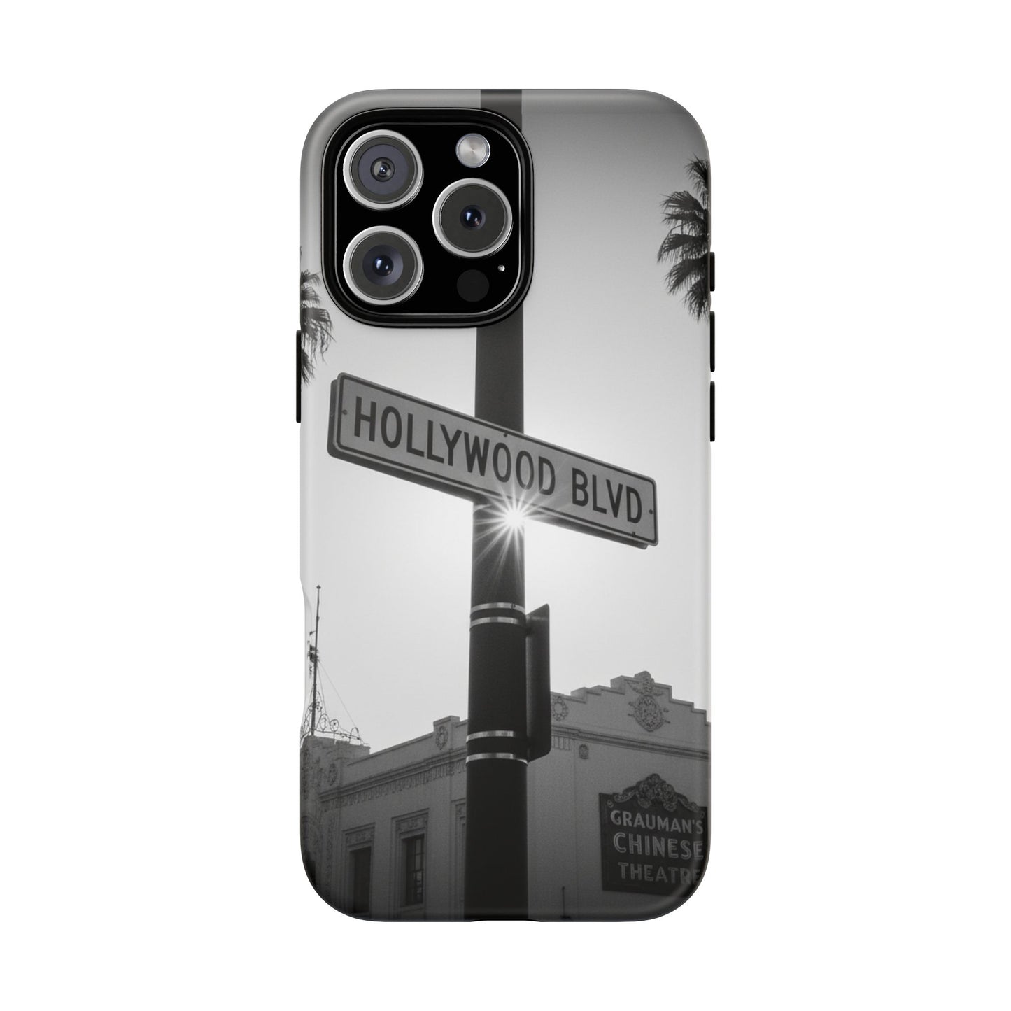 Hollywood Blvd Phone Case | Vintage Los Angeles Street Sign | Black & White LA Aesthetic