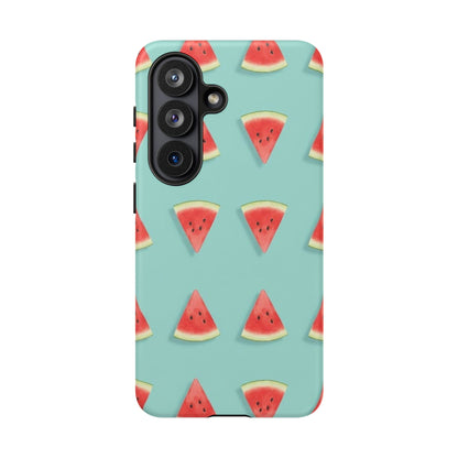 Watermelon Phone Case – Pastel Blue Summer Fruit Tough Case (iPhone, Samsung, Pixel)