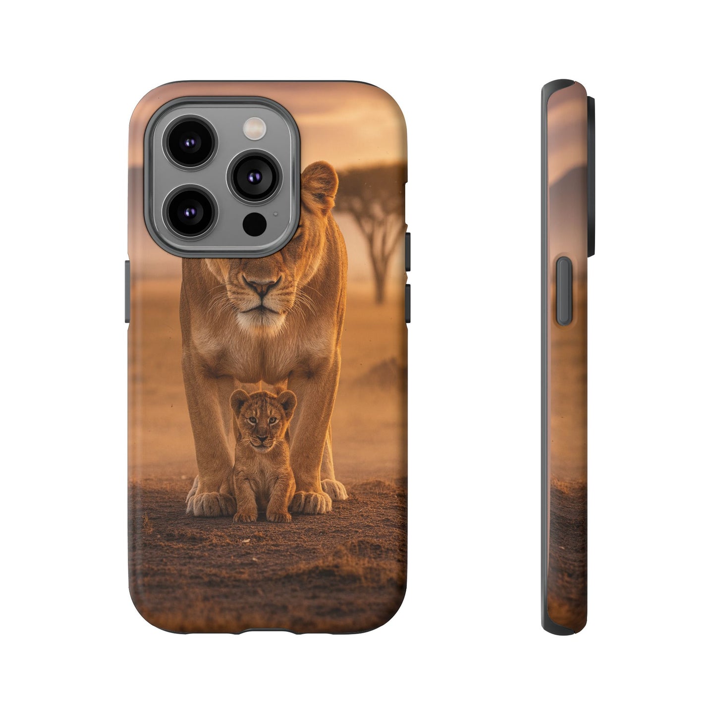 Lioness & Cub Phone Case | Safari Wildlife Tough Case for iPhone & Samsung
