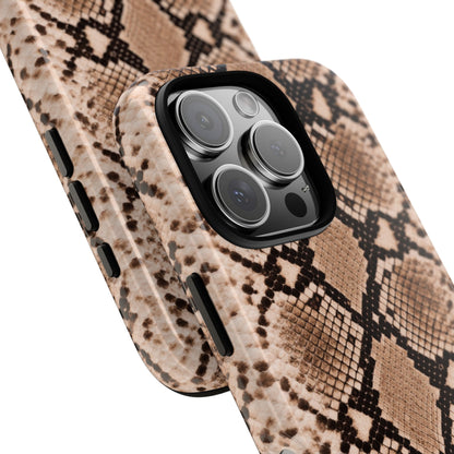 Snake Print Phone Case – Brown Python Pattern Slim Protective Cover for Iphone, Samsung Galaxy and Pixel